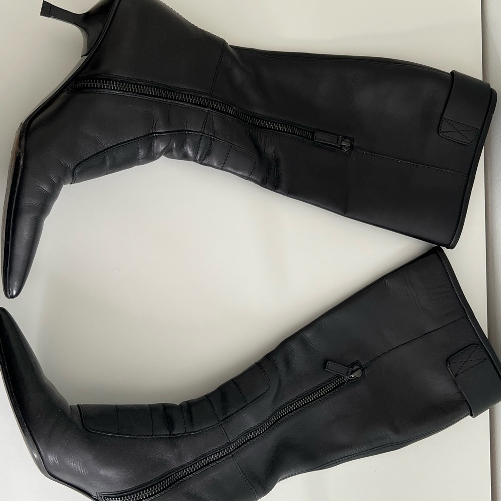 Gucci Vintage Black Heeled Knee High Boots - Picture 4 of 6